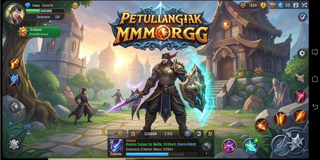Tangkapan layar menunjukkan pertempuran epik di dunia MMORPG.
