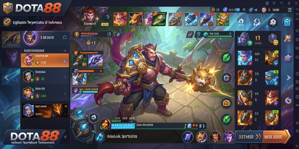 Tampilan gameplay saat memasang taruhan di DOTA88.