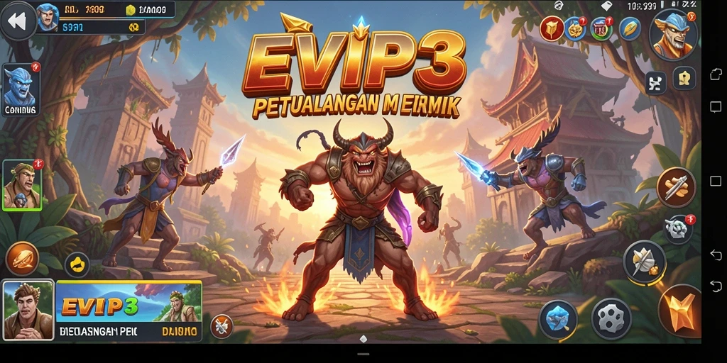 Screenshot gameplay EVIP3 menunjukkan petualangan menarik di dunia yang fantastis.