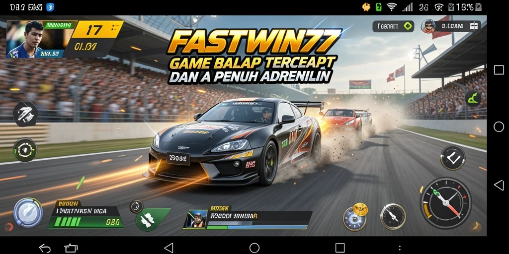 Screenshot utama FASTWIN77 menampilkan momen balapan yang seru.