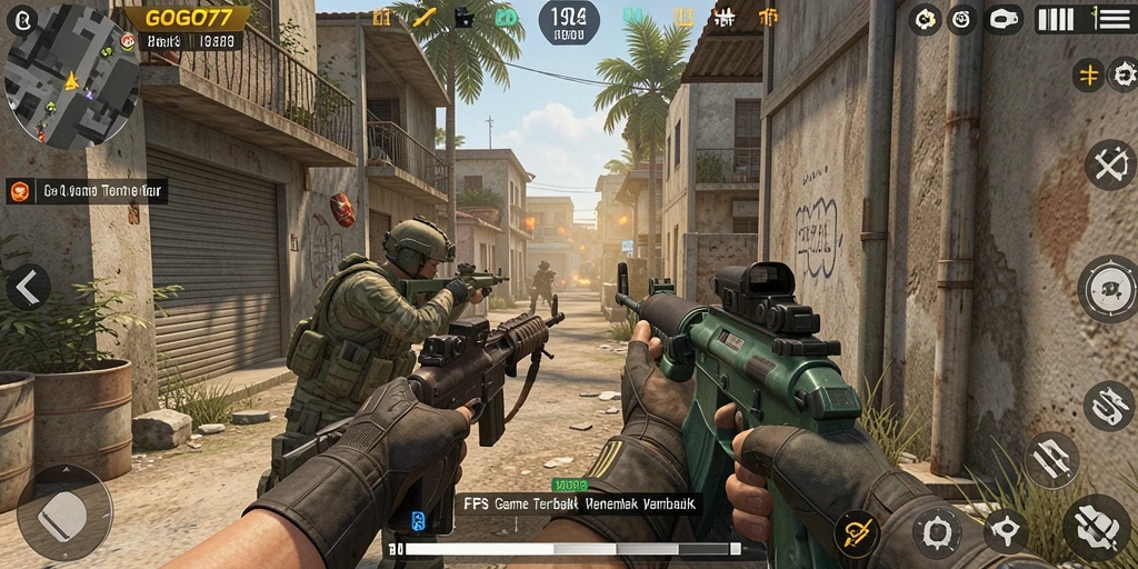 Gambar gameplay GOGO77 dengan aksi seru di medan perang.