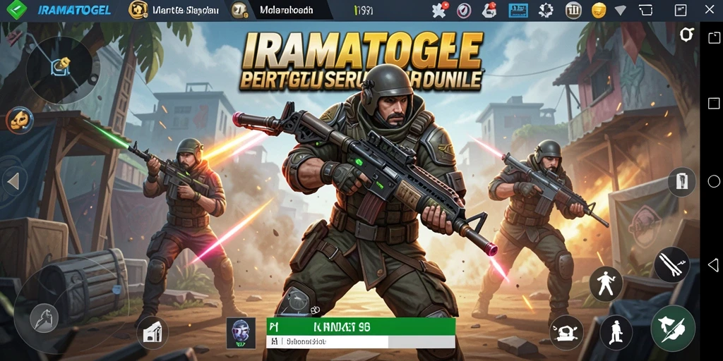Tampilan gameplay mendebarkan di IRAMATOGEL dengan pertarungan epik Battle Royale.