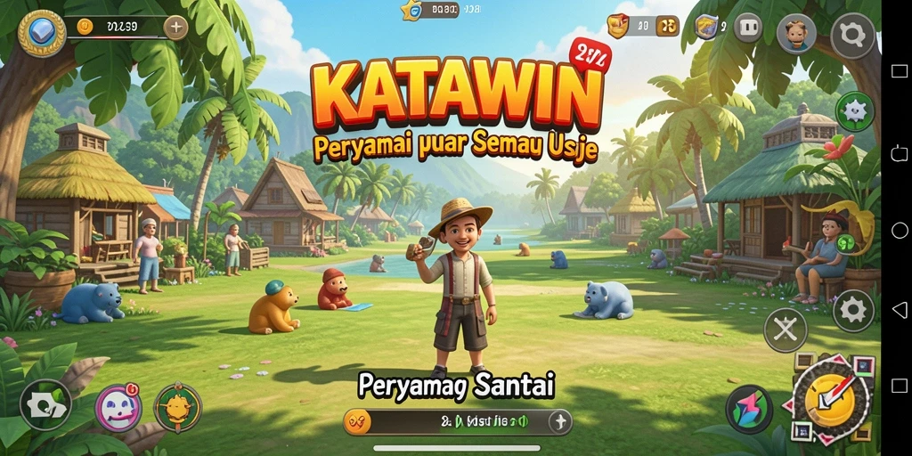 Tampilan gameplay KATAWIN yang seru dan penuh warna.
