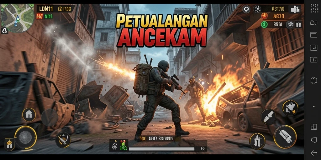 Screenshot LDN11 menampilkan aksi gameplay yang intens dan mendebarkan.