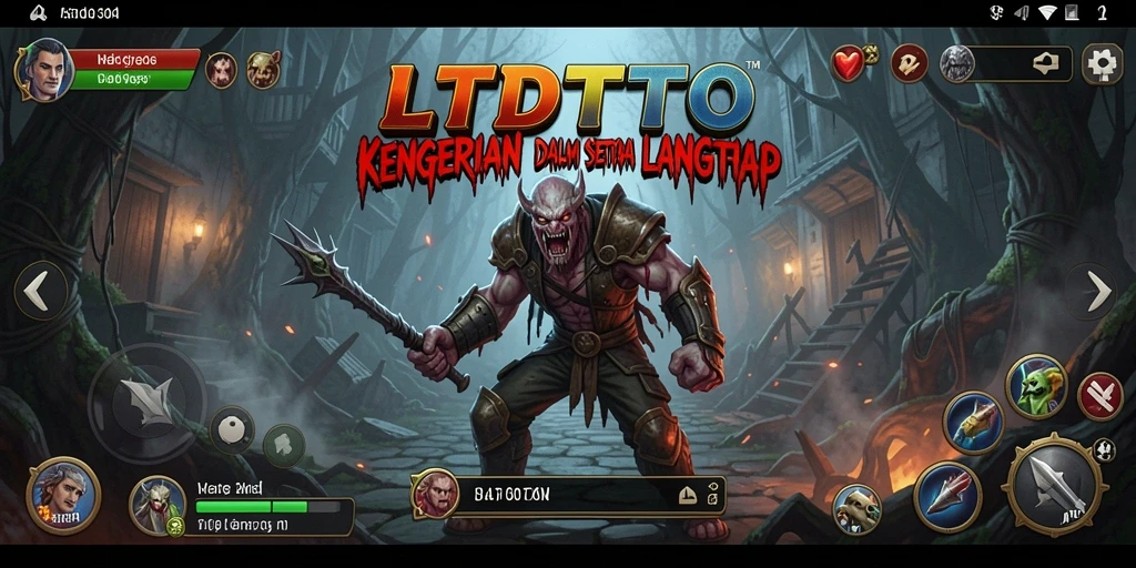 Screenshot gameplay LTDTOTO yang menghadirkan suasana menakutkan dan mencekam.