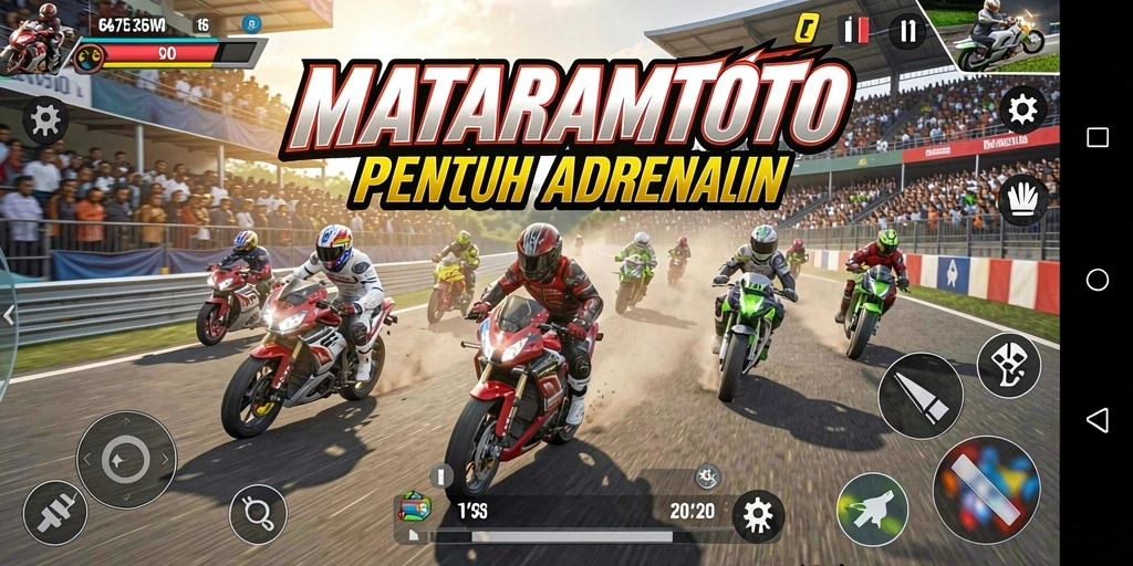 Gameplay seru balapan motor di MATARAMTOTO.