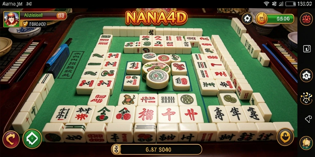 Tampilan gameplay Mahjong yang seru dalam NANA4D.