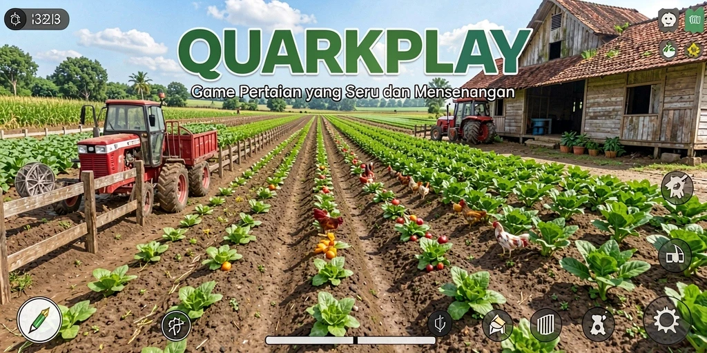 Tampilan menawan gameplay QUARKPLAY pada ladang yang subur.