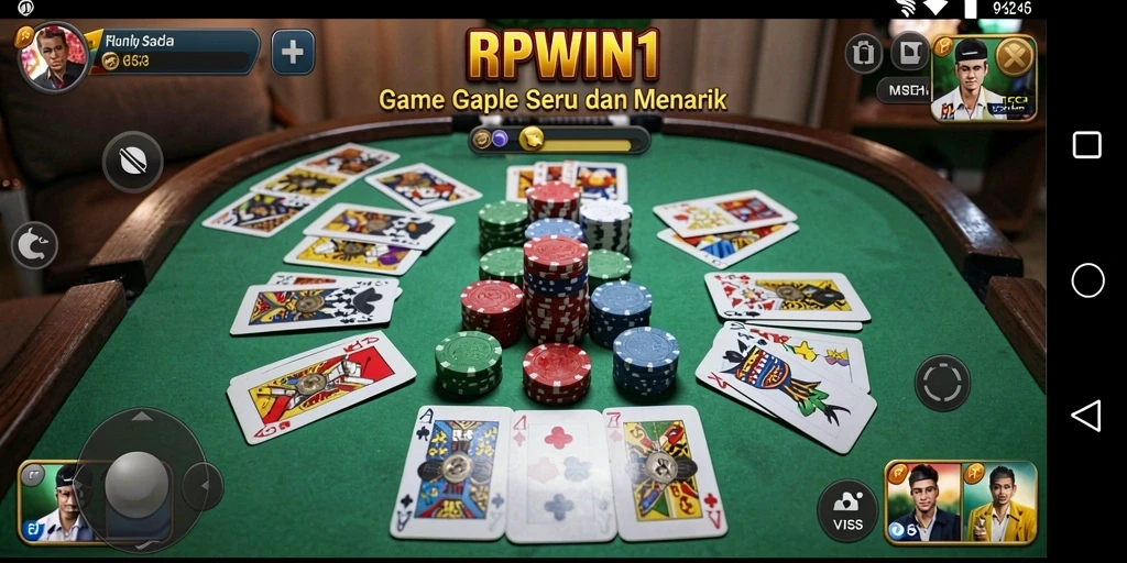 Screenshot gameplay RPWIN1 yang menampilkan suasana seru permainan Gaple.
