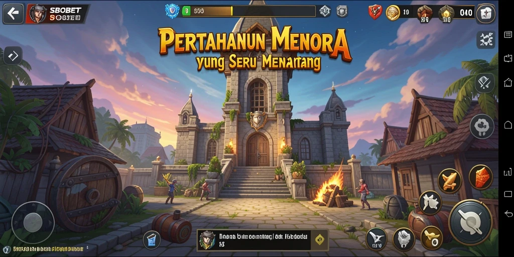 Screenshot SBOBET menampilkan aksi seru dalam gameplay Tower Defense.