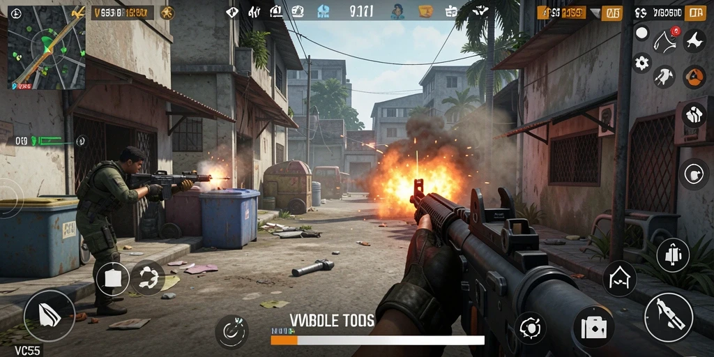 Tampilan gameplay VC55 yang intens dan mengasyikkan.