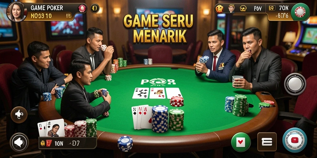 Tampilan menarik dari gameplay Poker di W67 yang penuh strategi.