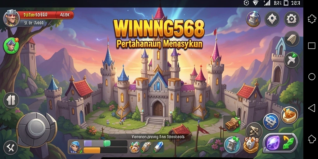Screenshot gameplay Tower Defense WINNING568 yang menampilkan aksi pertahanan yang mendebarkan.